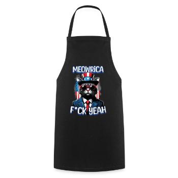 Meowrica Cat 4 De Juillet Chat Heureux Célébrer - Tablier de cuisine - noir - Devant - AI Model Male 185 dark (185cm)