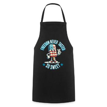 Taste of Freedom 4 juillet Ice Cream Design - Tablier de cuisine - noir - Devant - AI Model Male 185 dark (185cm)