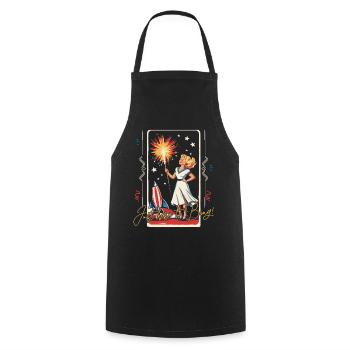 Ici Pour Bang Rétro Vintage Design 4 De Juillet - Tablier de cuisine - noir - Devant - AI Model Male 185 dark (185cm)