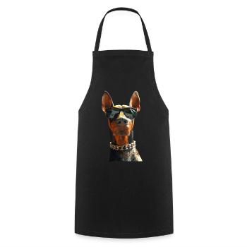 Dobermann Hunde Motiv Wachhund Stolze Dobermänner - Kochschürze - Schwarz - Vorne - AI Model Male 185 dark (185cm)