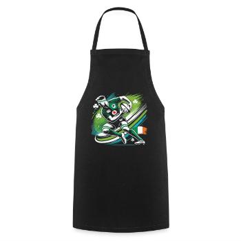 Fan de rugby irlandais - Tablier de cuisine - noir - Devant - AI Model Male 185 dark (185cm)