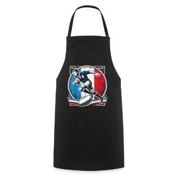 Maillot de la France Rugby - Tablier de cuisine - noir - Devant - AI Model Male 185 dark (185cm)