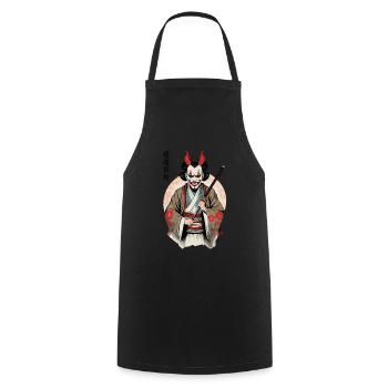 Oni Demon Mask Samurai Japan Culture Aesthetic - Cooking Apron - black - Front - AI Model Male 185 dark (185cm)
