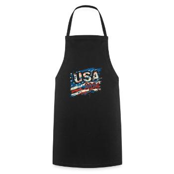 United States 2024 Election American Flag Graffiti - Cooking Apron - black - Front - AI Model Male 185 dark (185cm)