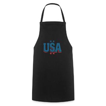 USA Unabhängigkeitstag Amerikanische Flagge - Kochschürze - Schwarz - Vorne - AI Model Male 185 dark (185cm)