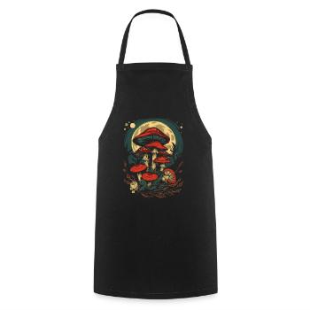 Mondphasen Pilz Fairycore Goblincore Cottagecore - Kochschürze - Schwarz - Vorne - AI Model Male 185 dark (185cm)