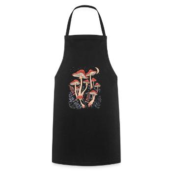 Pilz Fairycore Cottagecore Goblincore Vintage - Kochschürze - Schwarz - Vorne - AI Model Male 185 dark (185cm)