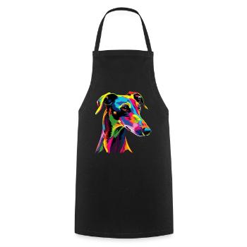 Lévrier Chiens Couleurs Colorées Pop Art Chien Lévrier - Tablier de cuisine - noir - Devant - AI Model Male 185 dark (185cm)