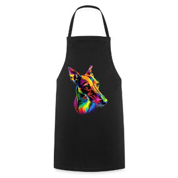 Lévrier Chiens Couleurs Colorées Pop Art Chien Lévrier - Tablier de cuisine - noir - Devant - AI Model Male 185 dark (185cm)