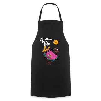 Sibling Brothers Journey - Cooking Apron - black - Front - AI Model Male 185 dark (185cm)