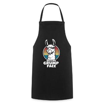 Resting Grump Face Llama Funny Retro Rainbow - Cooking Apron - black - Front - AI Model Male 185 dark (185cm)