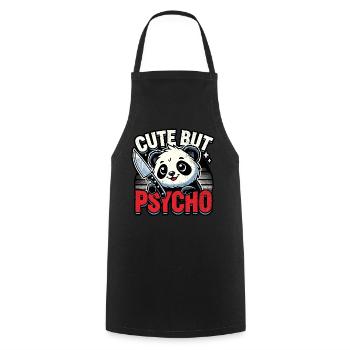 Mignon Mais Psycho Panda Adorable Animal Kawaii - Tablier de cuisine - noir - Devant - AI Model Male 185 dark (185cm)