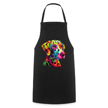 Dalmatian Dogs Colorful Colors Pop Art Rainbow - Cooking Apron - black - Front - AI Model Male 185 dark (185cm)