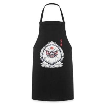 Japanischer Daruma Ästhetik Vintage Design - Kochschürze - Schwarz - Vorne - AI Model Male 185 dark (185cm)
