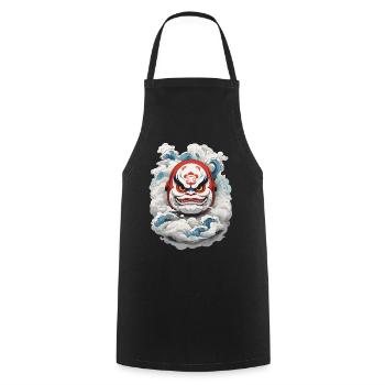 Japanischer Daruma Aesthetic Yokai Vintage - Kochschürze - Schwarz - Vorne - AI Model Male 185 dark (185cm)