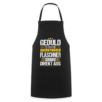Geduld Ist Was Für Anzugträger Flaschner Spruch - Kochschürze - Schwarz - Vorne - AI Model Male 185 dark (185cm)