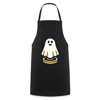 Funny Vintage Ghost Retro Art Style Halloween - Kochschürze - Schwarz - Vorne - AI Model Male 185 dark (185cm)