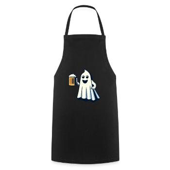 Drôle Boozing Ghost Halloween Party - Tablier de cuisine - noir - Devant - AI Model Male 185 dark (185cm)