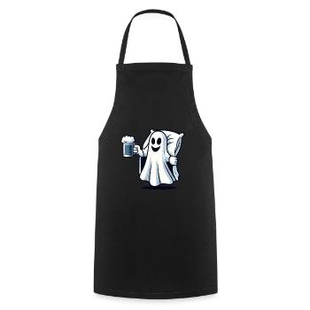 Boire Ghost Beer Lover Halloween Party - Tablier de cuisine - noir - Devant - AI Model Male 185 dark (185cm)