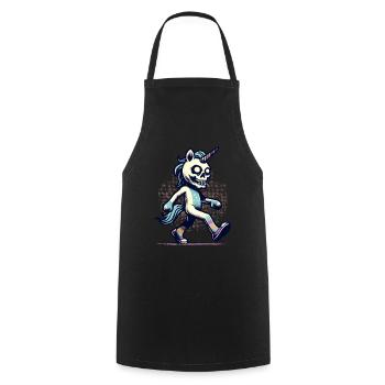 Zombie Licorne Mort-vivant Créature mystique - Tablier de cuisine - noir - Devant - AI Model Male 185 dark (185cm)
