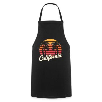 California Vintage Sunset - Cooking Apron - black - Front - AI Model Male 185 dark (185cm)