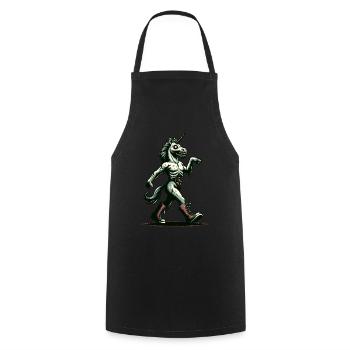 Zombie Einhorn Untotes Mystisches Wesen - Kochschürze - Schwarz - Vorne - AI Model Male 185 dark (185cm)