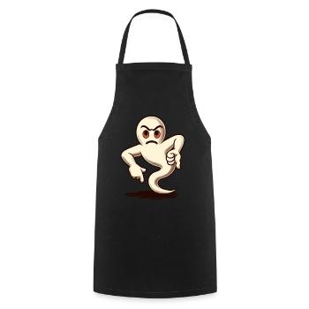 Cool Ghost Gives Thumbs Down Funny Halloween - Cooking Apron - black - Front - AI Model Male 185 dark (185cm)