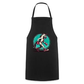 Zombie Licorne Mort-vivant Créature mystique Halloween - Tablier de cuisine - noir - Devant - AI Model Male 185 dark (185cm)