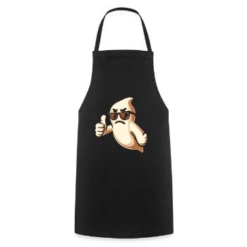 Cool Ghost Funny Halloween Party Fun - Cooking Apron - black - Front - AI Model Male 185 dark (185cm)