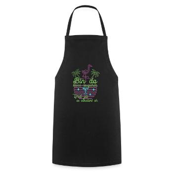 Flamingo 'I'm there can start' Saying Girls' Night Out - Cooking Apron - black - Front - AI Model Male 185 dark (185cm)