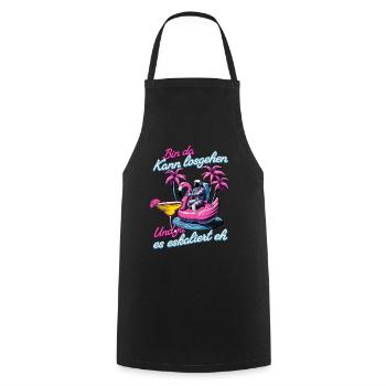 Women Funny 'I'm Here You Can Go' Flamingo - Cooking Apron - black - Front - AI Model Male 185 dark (185cm)