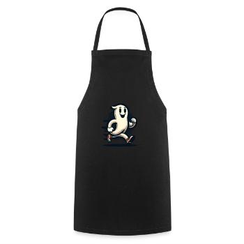 Funny Vintage Ghost Retro Art Style - Cooking Apron - black - Front - AI Model Male 185 dark (185cm)