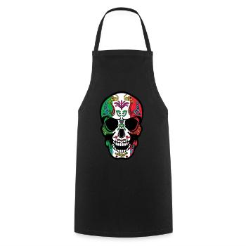 Flagge Mexiko Muertos Tag Der Toten Halloween - Kochschürze - Schwarz - Vorne - AI Model Male 185 dark (185cm)