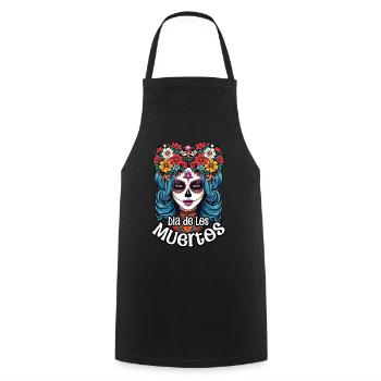 La Catrina Floral Muertos Tag Des Toten - Kochschürze - Schwarz - Vorne - AI Model Male 185 dark (185cm)