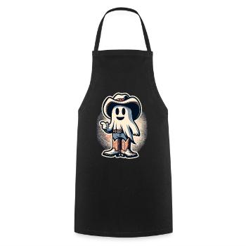 Drôle Cowboy Chasseur de fantômes Halloween Fantôme - Tablier de cuisine - noir - Devant - AI Model Male 185 dark (185cm)