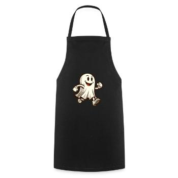 Lustiger Vintage Geist Retro Kunststil Halloween - Kochschürze - Schwarz - Vorne - AI Model Male 185 dark (185cm)