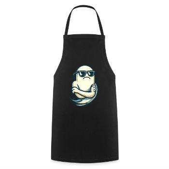 Cool Ghost Vintage Art Style Funny Halloween - Cooking Apron - black - Front - AI Model Male 185 dark (185cm)