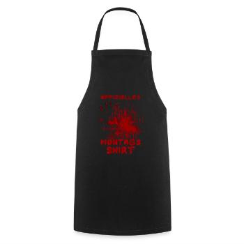 Chemise officielle du lundi - Dicton d’Halloween - Tablier de cuisine - noir - Devant - AI Model Male 185 dark (185cm)