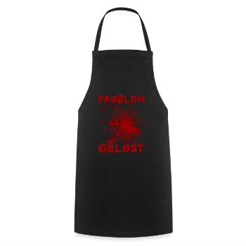 Problem solved - Funny Halloween saying - Cooking Apron - black - Front - AI Model Male 185 dark (185cm)