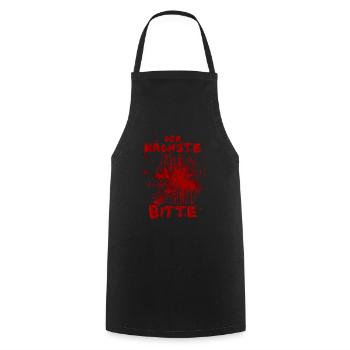 Suivant S’il vous plaît - Drôle de dicton d’Halloween - Tablier de cuisine - noir - Devant - AI Model Male 185 dark (185cm)