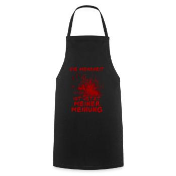 La majorité est maintenant de mon avis - Halloween - Tablier de cuisine - noir - Devant - AI Model Male 185 dark (185cm)
