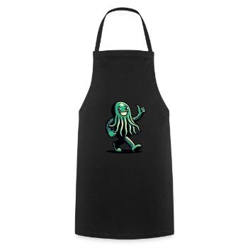Funny Happy Cthulhu Funny Cthulhu - Cooking Apron - black - Front - AI Model Male 185 dark (185cm)