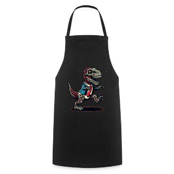 T-Rex dinosaure zombie Halloween Costume Décoration - Tablier de cuisine - noir - Devant - AI Model Male 185 dark (185cm)