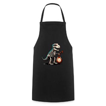 T Rex Dinosaurier Skelett Halloween Kostüm Deko - Kochschürze - Schwarz - Vorne - AI Model Male 185 dark (185cm)
