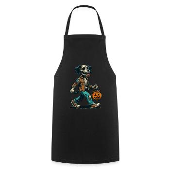 Undead Zombie Dog Trick or Treat Halloween - Cooking Apron - black - Front - AI Model Male 185 dark (185cm)