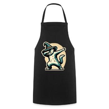Dabbing Witches Cat Dabbing Pet Halloween - Cooking Apron - black - Front - AI Model Male 185 dark (185cm)