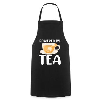Propulsé par Tea Tea Lover Cup Of Tea Tea Drinker - Tablier de cuisine - noir - Devant - AI Model Male 185 dark (185cm)
