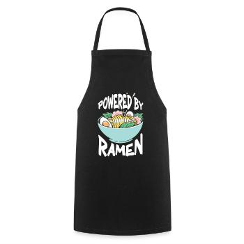 Propulsé par Ramen Anime Soupe Japonaise Cup Noodle - Tablier de cuisine - noir - Devant - AI Model Male 185 dark (185cm)