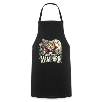 Vampire Cat Halloween T-Shirt - Cooking Apron - black - Front - AI Model Male 185 dark (185cm)