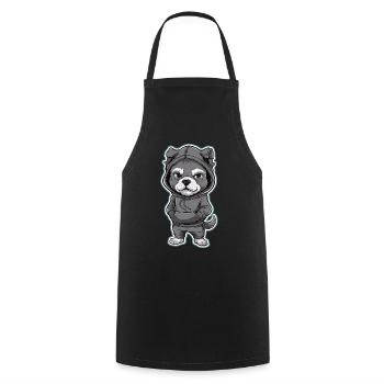 Cool dog in stylish hoodie - Cooking Apron - black - Front - AI Model Male 185 dark (185cm)